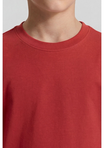 Fiesta O Yaka Standart Fit Basic Uzun Kollu Unisex Çocuk T-shirt - 11329 Kırmızı