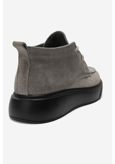Luvishoes Luvi Shoes Lılya Füme Gri Süet Hakiki Deri Kadın Chukka Bot Füme - Gri