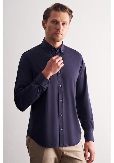 İmza Lacivert Düğmeli Yaka Örme Uzun Kol Performans Ürün Slim Fit Esnek Gömlek 1004255270 Lacivert İmza Lacivert Düğmeli Yaka Örme Uzun Kol Performans Ürün Slim Fit Esnek Gömlek 1004255270 Lacivert