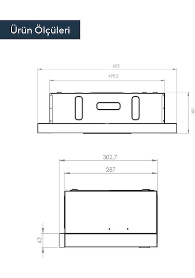 Kumtel DS6-905 Panel Sürgülü Aspiratör Inox