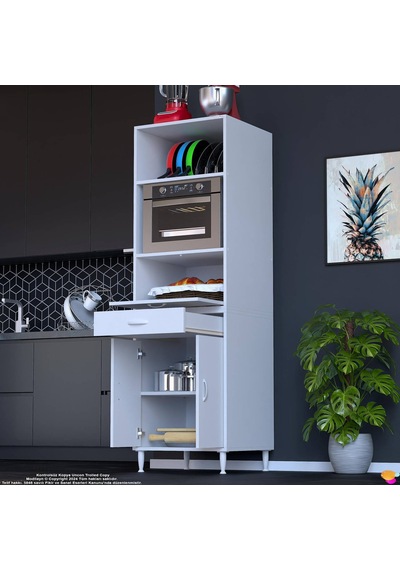 Modilayn Ennet 60x194,6x56 Cm 1 Çekmece 3 Kapaklı Mutfağınıza Yepyeni Fırın Ve Mikrodalga Dolabı Beyaz Modilayn Ennet 60x194,6x56 Cm 1 Çekmece 3 Kapaklı Mutfağınıza Yepyeni Fırın Ve Mikrodalga Dolabı Beyaz