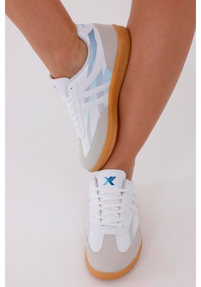 Dijital Baskı Unisex Beyaz-mavi Sneaker Ayakkabı Beyaz-mavi