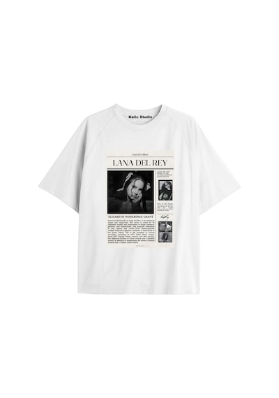 Kalic Studio Lana Del Rey Oversize T-shirt Kod4 Beyaz-4
