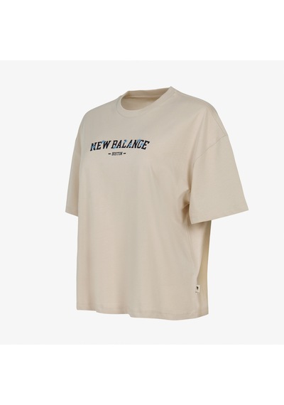 New Balance Lifestyle Kadın Bej T-shirt Wnt3632-mbm 5559697