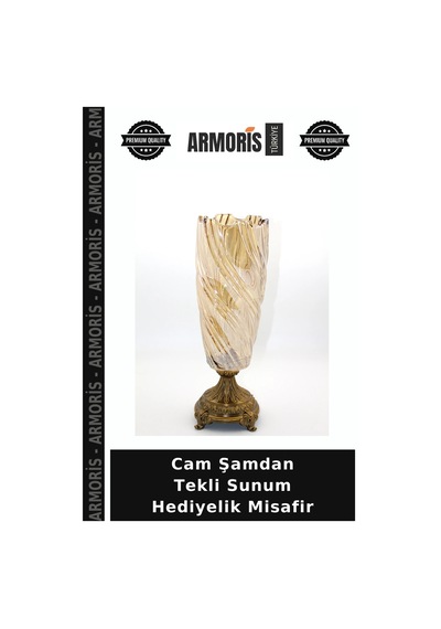 Cam Şamdan Tekli Sunum Hediyelik Misafir Çok Renkli