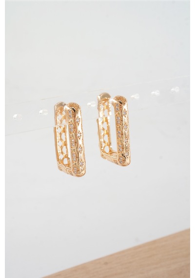By Zeyna Aksesuar Kadın Vip Seri Xuping Rose Gold Küpe Seti-4176 Rose Gold
