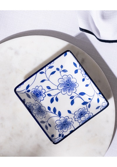 Madame Coco Reve Bleu Seren Kare Tabak - 12 Cm - Mavi/beyaz 8684427225196 Çok Renkli