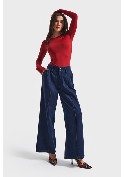 Itsbasic Kadın İndigo Renk 7w5-50 Wide Leg Fit İç Boy 74cm Bol Kesim Viskon Kumaş Kemer Detaylı Denim Jean Itsbasic Kadın İndigo Renk 7w5-50 Wide Leg Fit İç Boy 74cm Bol Kesim Viskon Kumaş Kemer Detaylı Denim Jean