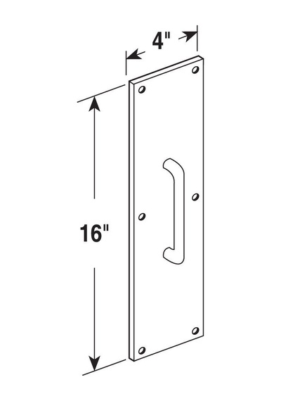 Prime Line Ürünler J 4578 Kapı Pull Tabak, 4-inç X 40,6 Cm, Oval Sap, Pirinç Cilalı