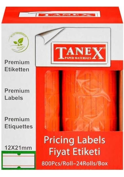 Tanex Kırmızı 6 Lı Pk Fiyat Makina Etiketi 800'lü