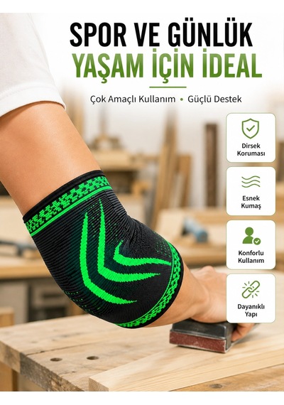 Mey İthalat Dirsek Destekliği Kompresyonlu Elastik Spor Dirsek Koruyucu Günlük Kullanım İçin Diğer