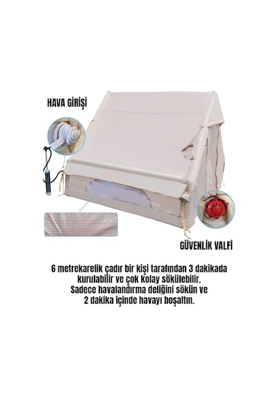 Robo 6 Kişilik 4 Mevsim Şişme Kamp Çadırı (Oxford 210T UPF>40 Kumaş, -40 °C'ye Kadar Kullanım)