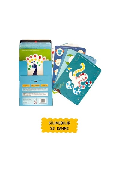 Silinebilir Parmak Boyası Aktivite Kartları - Wipe Clean Finger Paint Activity Cards - Fingerprint Activities - 16 Kar