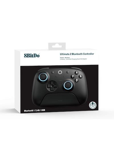 8bitdo Pro Controller Ultimate 2 Bluetooth Siyah Switch 2 Ve Windows Uyumlu, Şarj Dock Tmr Joystick