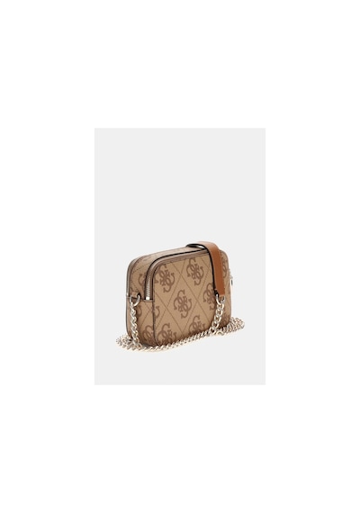 Guess Kadın Izzy 4g Logolu Mini Çapraz Çanta Kahverengi