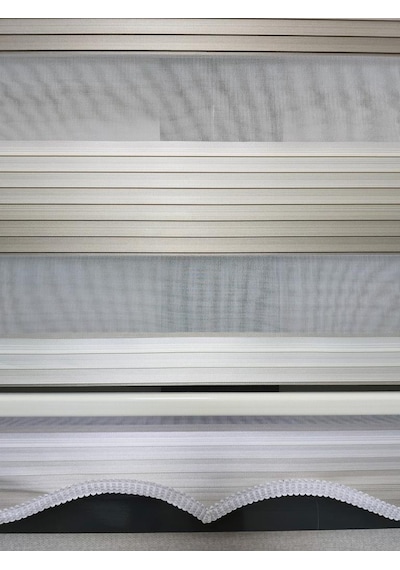 Bbb Geniş Pliseli Renk Geçişli Zebra Stor Perde Mz293 Kahve - Krem