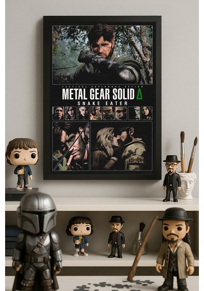 Metal Gear Solid 6 Siyah Ahşap Çerçeveli Poster, Dekoratif Oyun Duvar Tablosu