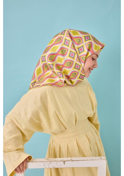 Silk Home Twill İpek Eşarp 11470-36 Sarı, Pembe, Fıstık Yeşili, Asit, Antrasit