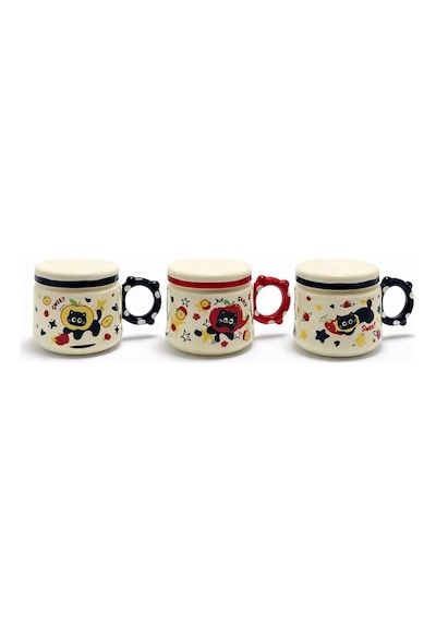 3d Kedi Figürlü Kapaklı Kupa Bardak Alk5035 Renkli