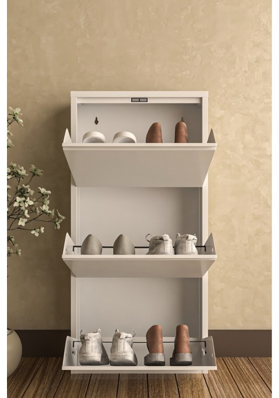 İdeal Home 3 Lü Metal Ayakkabılık Beyaz İdeal Home 3 Lü Metal Ayakkabılık Beyaz