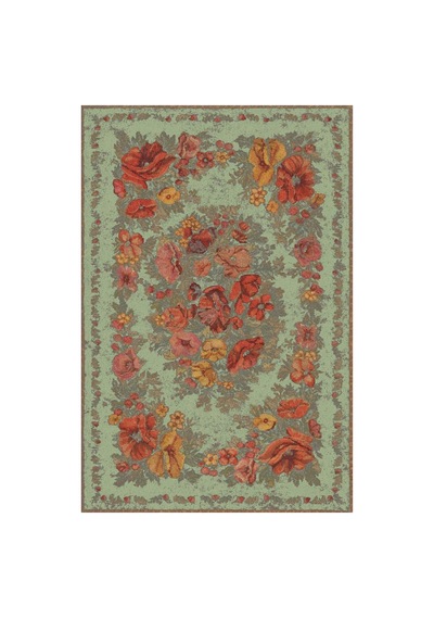 Kartela Halı Karabağ Halı Jüt Taban Dokuma Halı Adaçayı Yeşili - 200 X 300 Cm