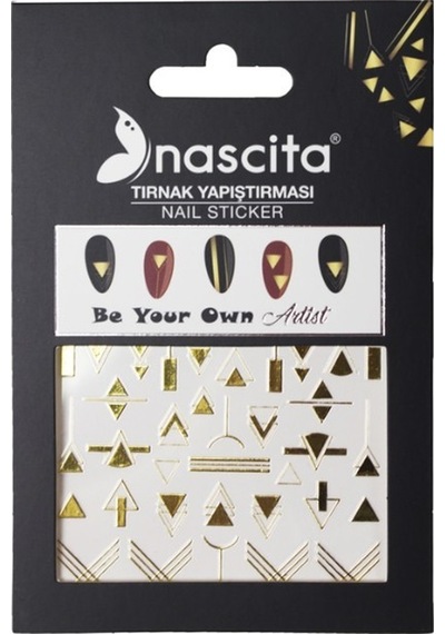 Nascita Tırnak Üstü Sticker Gold Üçgen Şekli Temalı