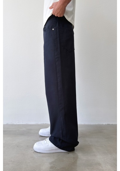 Flaw Gabardin Baggy Pantolon-29632 Lacivert