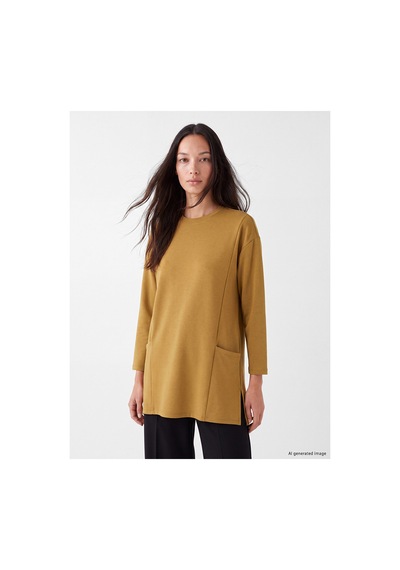 LC Waikiki Nevavm Farkıyla Lcw Everyday Haki Düz Loose & Bol Kadın Tunik Haki - 927386302 Haki