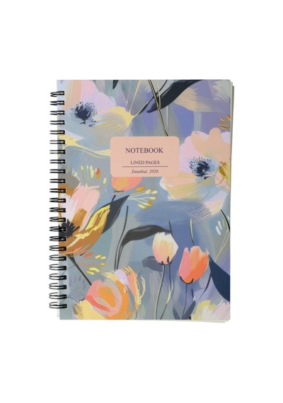 Deffter Abstract Poppies A5 Spiralli Defter Çok Renkli