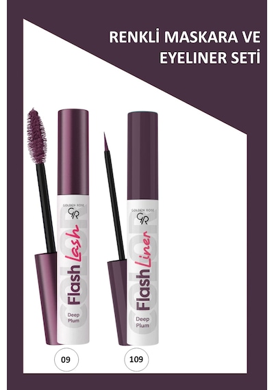 Flash Lash Mürdüm Maskara Ve Flash Liner Makyaj Seti
