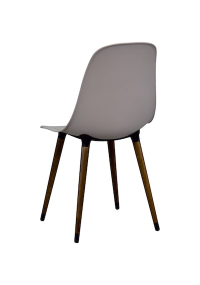 Vilinze Eames Kestane Ahşap Ayak Plastik Gri Sandalye Eames-beyaz Gri - Kestane