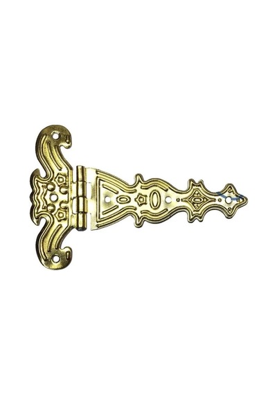 Dekoratif, Sac Tek Kuyruklu Menteşe - 69x102 Mm, Büyük, Sarı, 100 Adet Evimdeyokyok