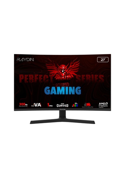 Raydın Eg27rfa-300hz, 27&quot , 1ms, 300hz, Full Hd, 350 Nits, 2xhdmı, Dp, Hoparlör, Va Led, R1500 Curved, Yükseklik Ayarlı Ayak, Frameless, Freesync Gaming Monitör