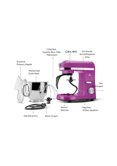 Karaca Mastermaid Chef Pro 1750 W Çift Kollu Stand Mikser
