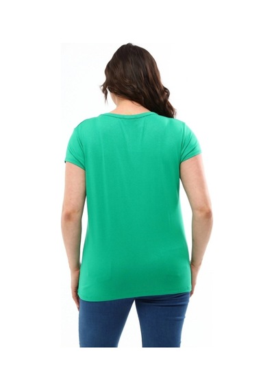 Aytemas V Yaka Basic Bluz Yeşil