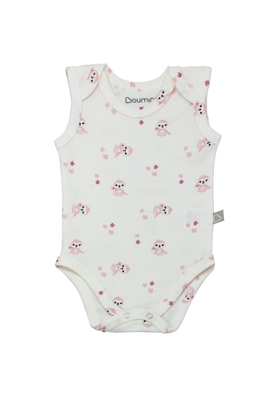 Uygunbebe Boumini Kolsuz Bebek Çıtçıtlı Askılı Body Pembe Tembel Zarf Yaka 0-36 Ay
