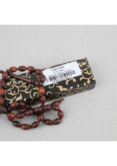 Yılan Ağacı Usta İşi İmzalı Sülün İmame Beyzi Kesim 7x11.5mm Tesbih