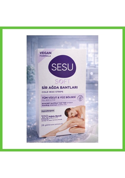 Bezos Sesu Soft Sir Ağda Bantları 32 Adet Vegan Formula Tüm Vücut Ve Yüz İçin Soğuk Ağda Bandı Dmc