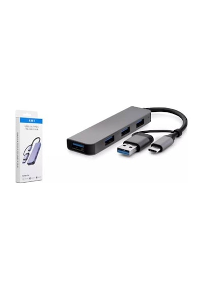 Hadron Hdx7040 Type-c Hub 3-usb2.0 + Usb3.0 Gri