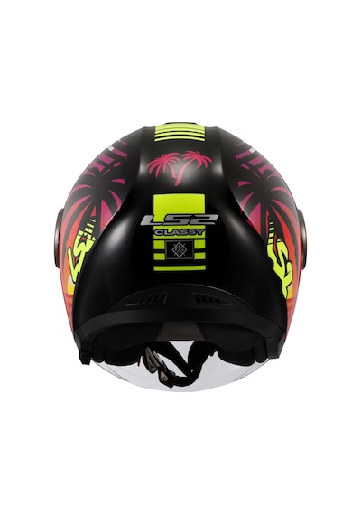 Ls2 Classy Palm Güneş Vizörlü Kask Sarı - Parlak Siyah