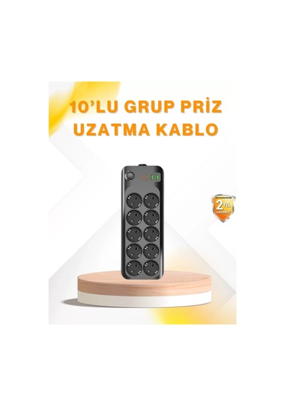 Home 10 Lu Çoklu Priz Termal Korumalı Usb Type-c Çıkışlı 2500w Uzatma Kablosu Diğer