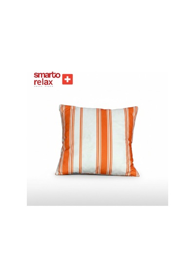Smarto Relax Içi Dolgulu Kırlent 45x45 Cm Kare Salon & Berjer Kırlenti - Smr-kır-018 Beyaz - Turuncu