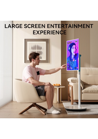 Leaderhub L27M 27" FHD 8 GB+128 GB Dahili Kameralı Taşınabilir Dokunmatik Android Kablosuz Monitör"