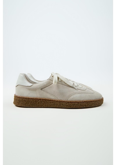 Krahe Palminteri 2 Erkek Hakiki Deri Bağcıklı Bej-ekru Sneakers