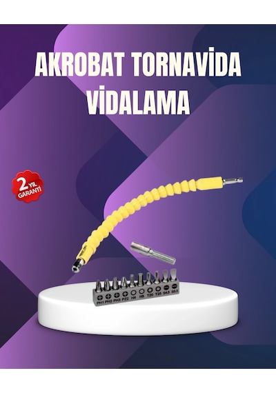 Buğz 12 Parça Vidalama Uç Seti Akrobat Tasarım Dayanıklı Metal