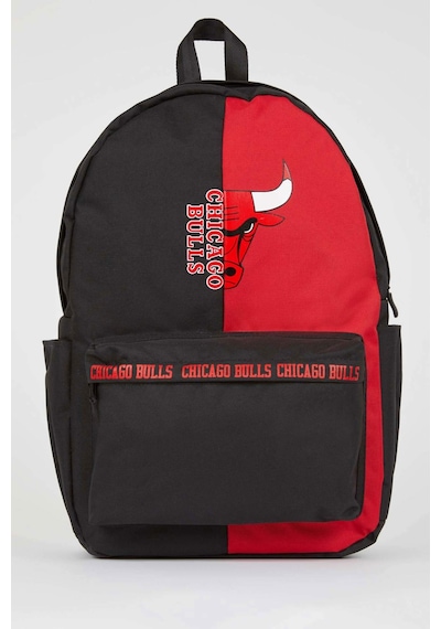 Defacto Unisex NBA Chicago Bulls Spor Baskılı Su İtici Kumaş Okul Çantası A4611AXNSKR1 Çok Renkli