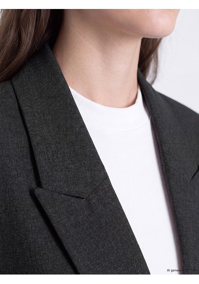 Lcw Modest Antrasit Loose Fit Kadın Blazer Ceket