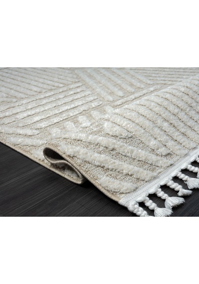 Loop Lp006a Bej Halı Dekoratif Sisal Bukle Tozsuz Antialerjik Modern Salon Halısı Yatak Odası Halısı-111 Bej