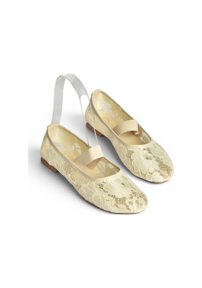 Fox Shoes Y726924306 Bej Dantel Kadın Babet