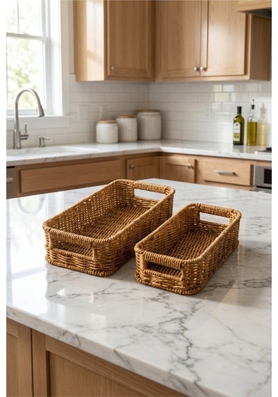 2'li Hasır Rattan Organizer Sepet Seti Kulplu Dekoratif Düzenleyici Sepet Çok Amaçlı Raf Dolap Banyo Mutfak Organizeri Doğal Hasır Sepet Büyük & Küçük Boy Kahverengi Kahverengi 2'li Hasır Rattan Organizer Sepet Seti Kulplu Dekoratif Düzenleyici Sepet Çok Amaçlı Raf Dolap Banyo Mutfak Organizeri Doğal Hasır Sepet Büyük & Küçük Boy Kahverengi Kahverengi